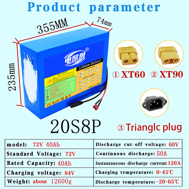 72V 40Ah 30Ah 20Ah 10Ah 21700  - 60V 50Ah Electric Scooter Battery incelemesi ve fiyatı