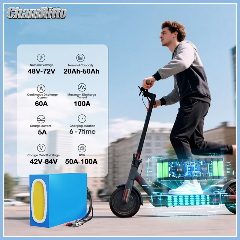 48V 52V 60V 72V 2000W elektrik - 60V 50Ah Electric Scooter Battery incelemesi ve fiyatı